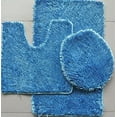 thumbnail image 1 of 3 Piece Shiny Chenille Bath Rugs Set, Includes Area Rug, Contour Rug and Lid Cover, Turquoise, 1 of 1