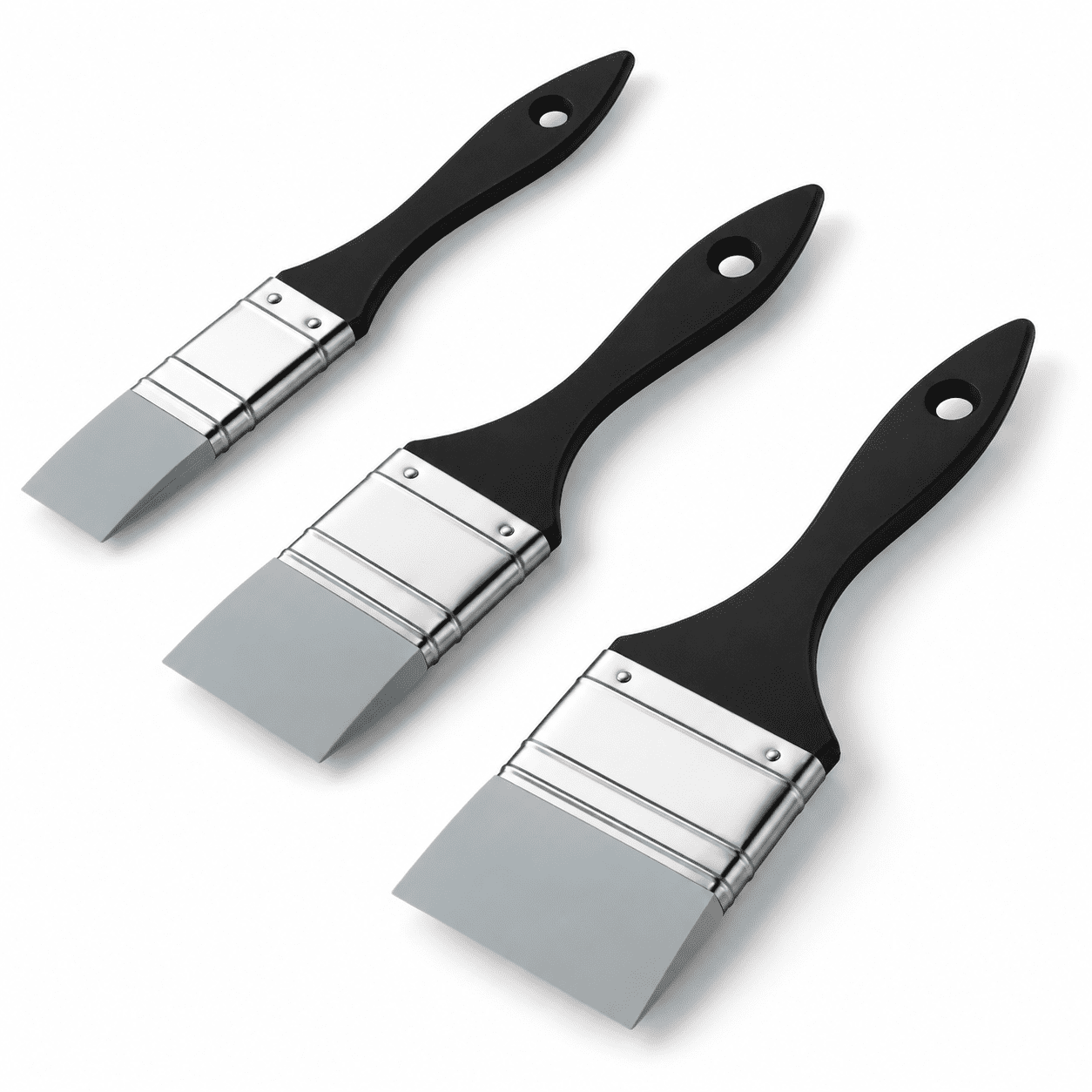 3-Piece Silicone Art Brush Set, 1/2/3 Inch Sizes, For Crafts & Painting ...