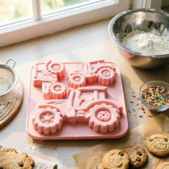 3 Piece Silicone Featuring Tractor Shapes Of Different Sizes Suitable ...