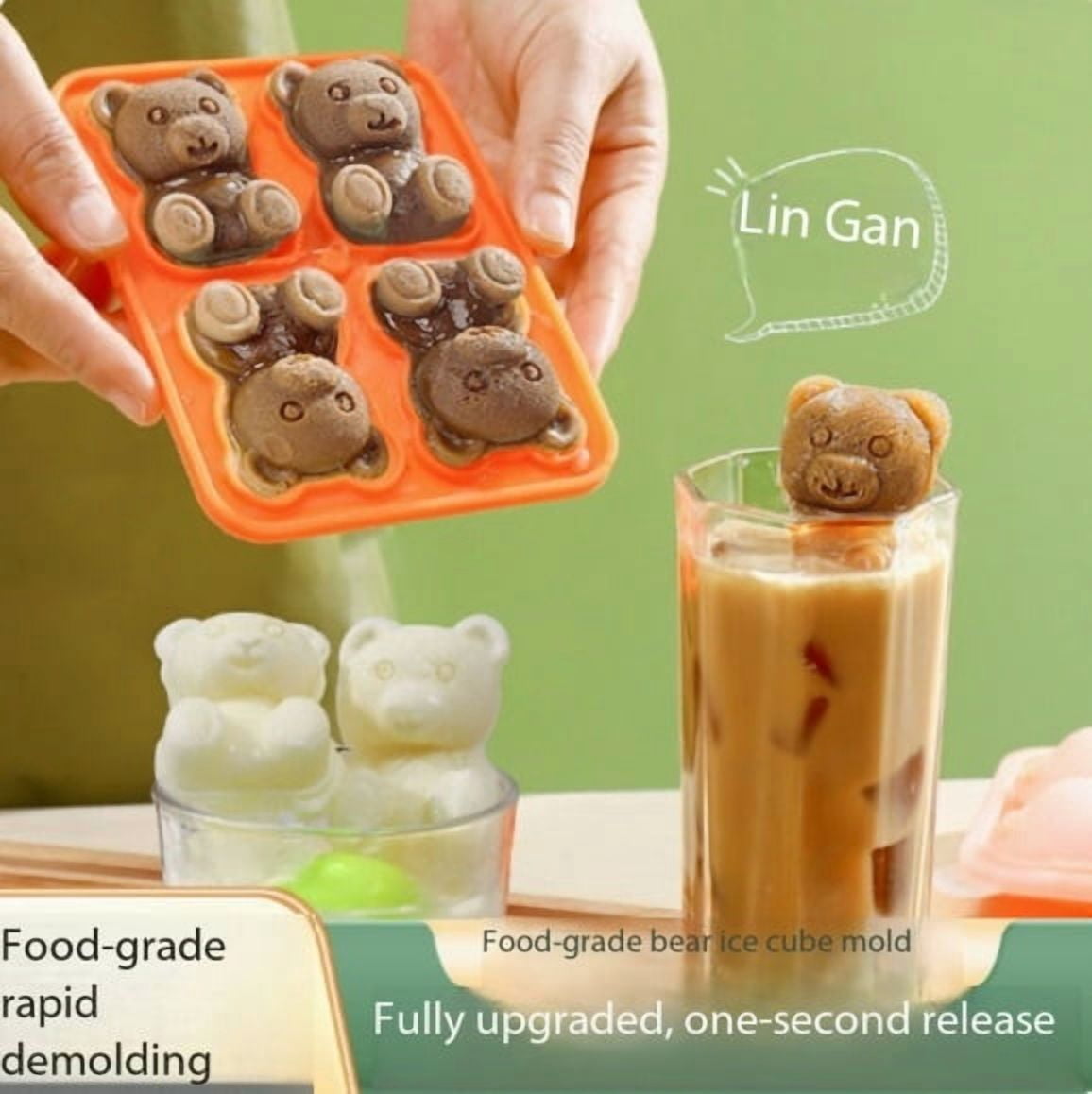 3-Piece Silicone Ice Cube Tray Set - Easy Press Ice Maker for Home Use - Food-Grade Freezer Storage Box