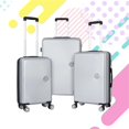 thumbnail image 1 of 3 Piece Silver Luggage Set Abs Hardside Spinner Wheel Suitcase, 1 of 6