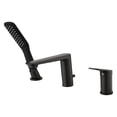thumbnail image 1 of 3-Piece Single-Handle Deck-Mount Roman Tub Faucet with Handshower in Matte Black(Valve Included), 1 of 2