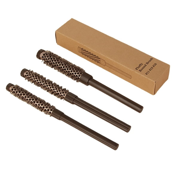 3 Piece Small Round Hair Brush Hair Accesory for Blow Drying and Styling Short Hair for Creating Volumizing and Curls