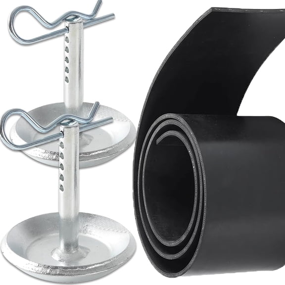 3 Piece Snow Plow Skid Shoe Set With 72 Inch Universal Rubber Flap Compatible With Polaris