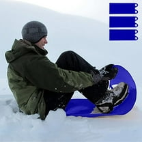 3-Piece Snow Sled Set Roll Up Flying Carpets Portable Snow Sliding Mats for s Adults - PE Material Non Slip Handles(Blue-A)