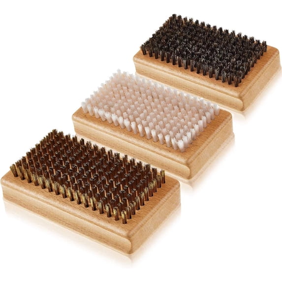 Ski and Snowboard Wax Brush Kit Includes Nylon/Brass/Horsehair Brush(3Pcs)
