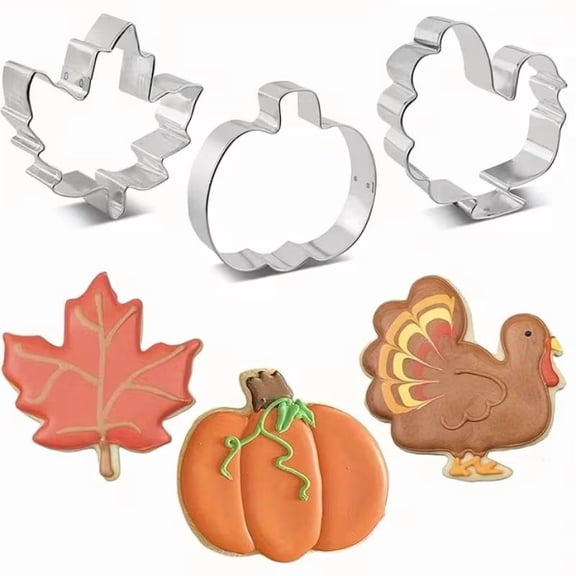 3-Piece Snowflake Cookie Cutters Set Embossing Pastry Stamps for Holiday Baking & Cake Decorating