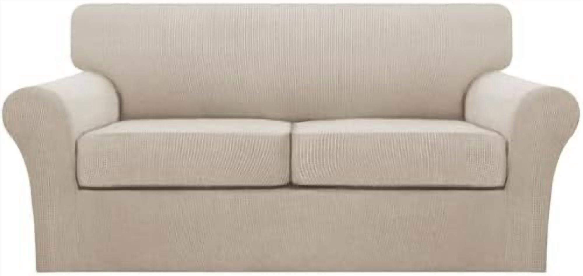 3 Piece Sofa Covers for 2 Cushion Couch Sofa Slipcover Soft Couch Cover for Dogs-Washable Sofa Furniture Covers with 2 Individual Cushion Covers, Feature Fabric (2 Cushion Sofa,Island Fossi)