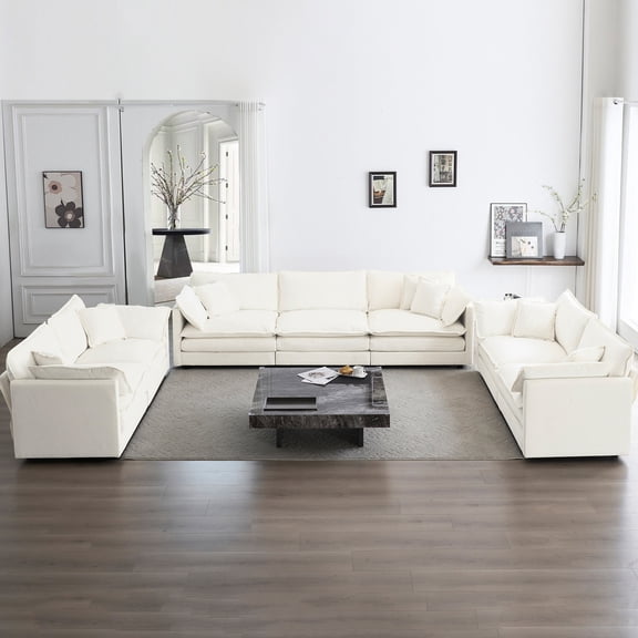 3 - Piece Sofa Package - Solid Wood Frame Stability - Home Gym Rest - Comfortable Sitting