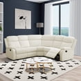 thumbnail image 1 of 3-Piece Sofa Set Off-White Fluff Fabric Modern Sectional with Adjustable Backrest, High-Density Sponge & Double Spring System for Living Room, 1 of 12