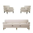 thumbnail image 1 of 3 Piece Sofa Set of Recessed Arm Sofa and Set of Two Accent Arm Chair, 1 of 21