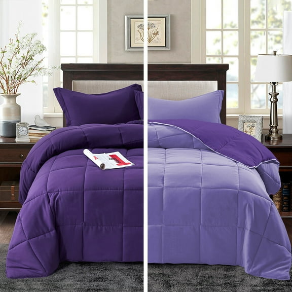 3-Piece Soft Down Alternative Reversible Comforter Set, Twin/King/Queen Down Alternative Comforter