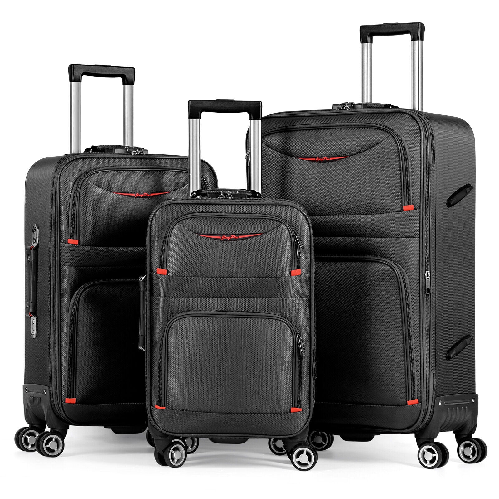 3 Piece Softside Expandable Luggage Set w/Spinner Wheel, Lightweight
