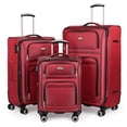thumbnail image 1 of Wisdom 3 Piece Softside Luggage Set, 20/26/30 inch Expandable Suitcase with TSA Lock,Red - WD1622, 1 of 10