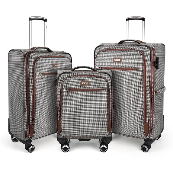 3 Piece Softside Luggage Set Lightweight Spinner Expandable Suitcases with TSA Lock, 20"/26"/30", XJ2511#8