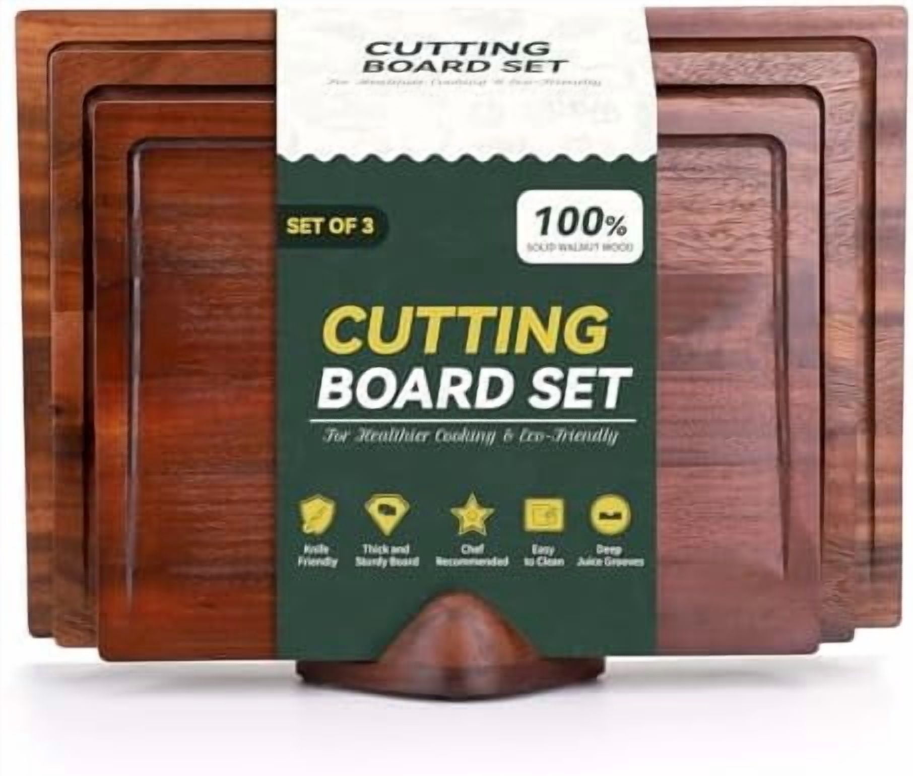 Curated visual reference: 3 Piece Solid Walnut Wood Cutting Boards With Anti Slip Photo Inspiration