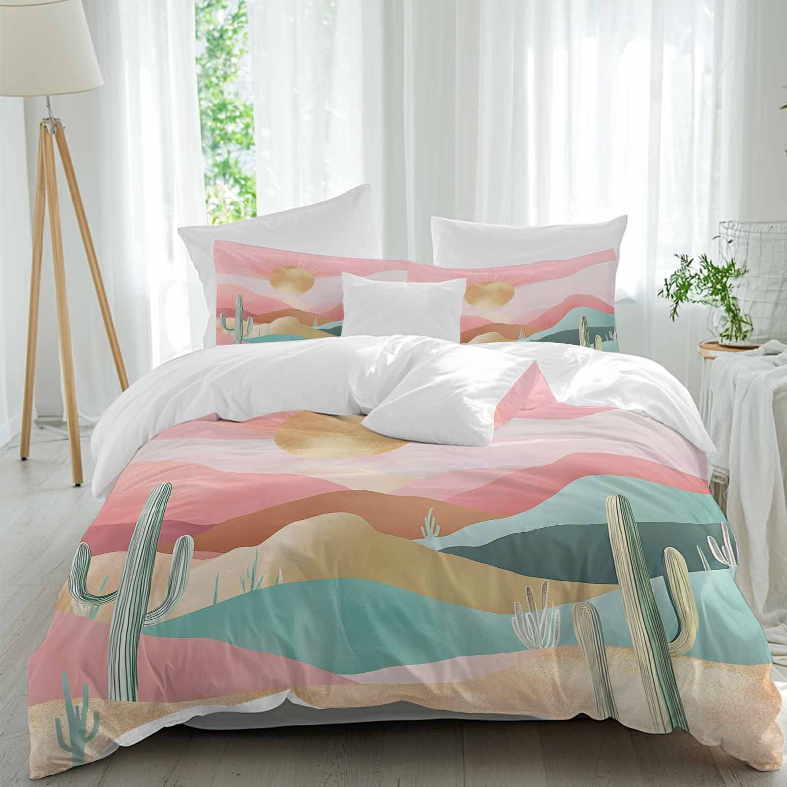 3 Piece Southwest Boho Duvet Cover Set Full Size, Microfiber Comforter ...