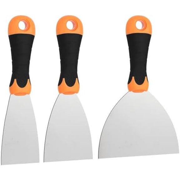 3-Piece Spackle Knife Set: 2", 3"and 5" Professional Putty Knives - Paint Scraper and Drywall Tools for Wall Repair-WEGAZ