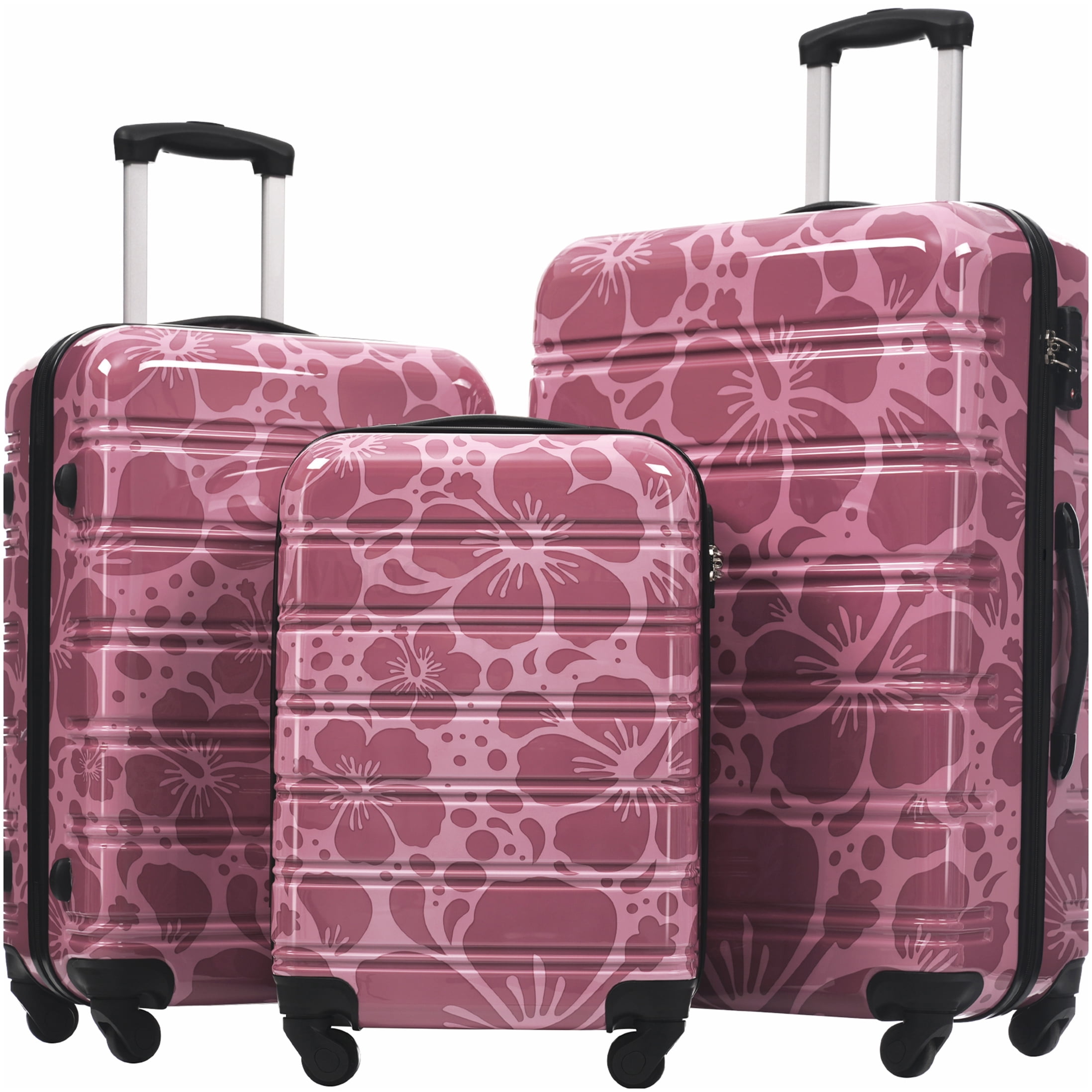 3-Piece Spinner Luggage Set with TSA Lock, Lightweight Hardshell ...