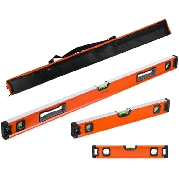 3-Piece Spirit Level Set, 12", 20", 40" Level Set with Magnetic Torpedo Level, 45/90/180Bubbles Measuring, Aluminium Alloy Levels with Carrying Bag$$Tools