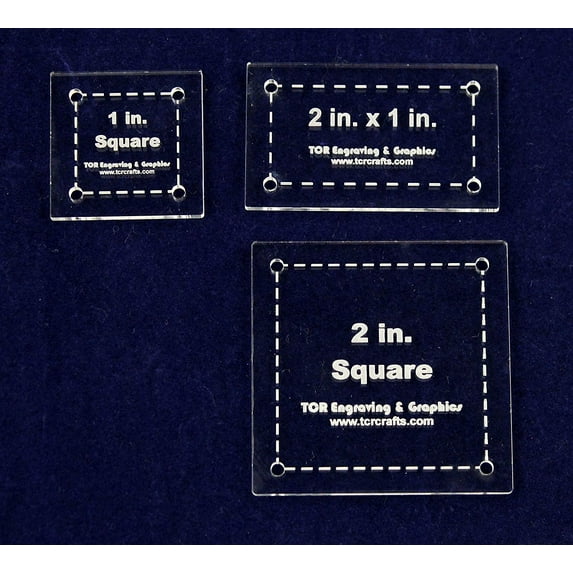 3 Piece Square/Rectangle Set - Special- Quilting templates