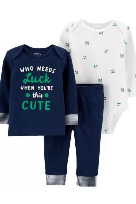 3-Piece St. Patrick's Day Tee, Pant & Bodysuit