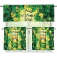 thumbnail image 1 of 3 Piece St. Patricks Day Kitchen Curtains Valance and Tiers Set Rainbow Coin Rod Pocket Kitchen Curtain with Valance and Tier for Cafe Bathroom and Laundry Room (Tier 24 Inches Long), 1 of 4
