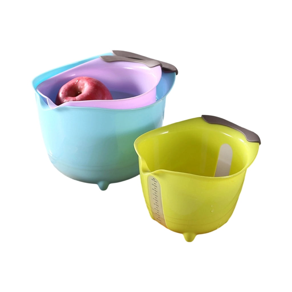 3 Piece Stackable Kitchen Colander Basket Set for Fruits Vegetables and ...