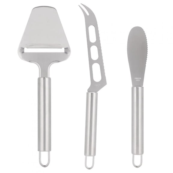 3-Piece Stainless Steel Cheese Cutter Set - Kitchen Utensils with Hanging Holes