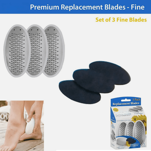 3-Piece Stainless Steel Foot File Replacement Blades – Pedicure Callus Rasp with Small Hole Design.