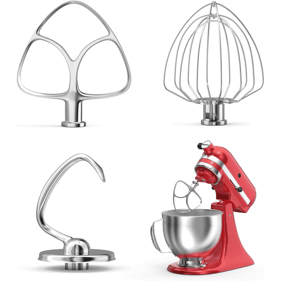 3-Piece Stainless Steel Mixer Attachment Kit for 4.5/5 QT Tilt-Head Mixers