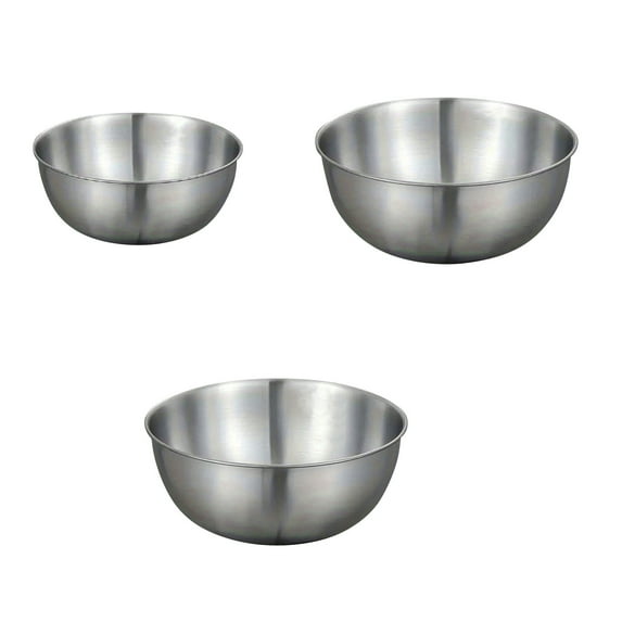 3-Piece Stainless Steel Mixing Bowl Set Kitchen Baking Prep Bowls 304 Stainless Steel Nesting Bowls for Cooking Food Storage and Multipurpose Use in Home Restaurants and Meal Prep