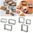 thumbnail image 1 of 3-Piece Stainless Steel Rectangle Cookie Cutter Set - Fluted and Jagged Edge Pastry Molds for Professional Baking - Silver, 1 of 9