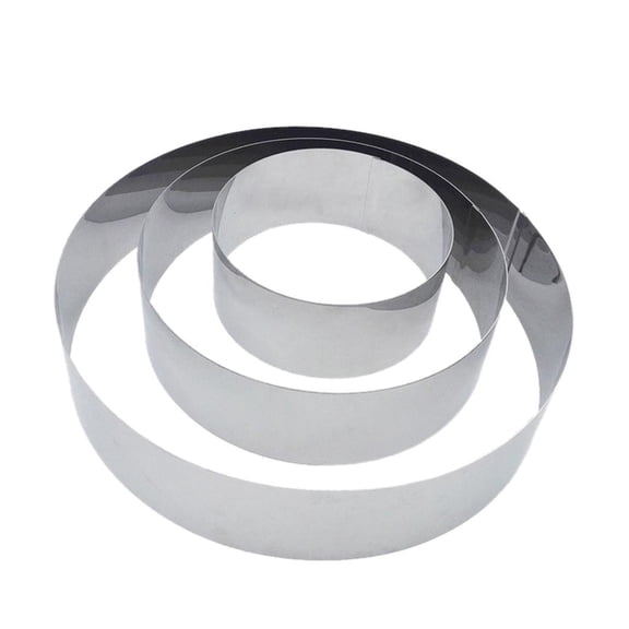 3-Piece Stainless Steel Round Mousse Ring, Cookie & Cake Baking Molds Set For Diy Cakes & - Food-Grade, Reusable, Easy To Clean, Flexible Design For Baking Projects - Home
