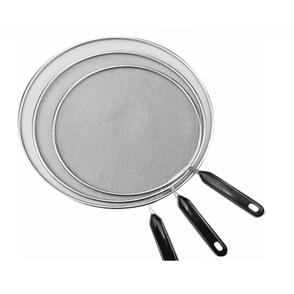 3-Piece Stainless Steel Splatter Guard Set ,Good Grips Stainless Steel Splatter Screen ,Splatter Screen for Frying Pan  Cooking Pots, with Comfort Grip Handles