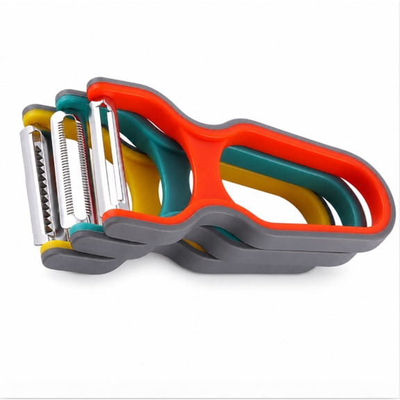 3 Piece Stainless Steel Vegetable and Fruit Peeler Set, Swivel Peelers and Julienne Peeler, TIKA
