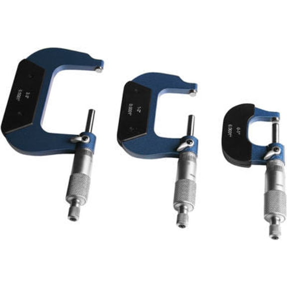 3 Piece Standard Micrometer Machinest Tool Machinist Set