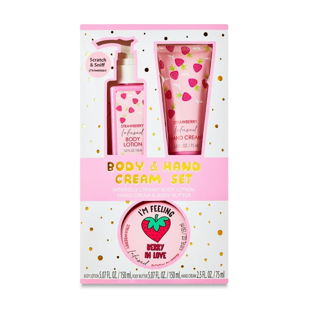 3Piece Strawberry Body & Hand Cream Set