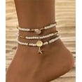 thumbnail image 1 of 3 Piece Stretch Anklet Set - STARFISH SHELL, 1 of 1