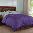 thumbnail image 1 of 3 Piece Striped Diamond Pattern Comforter Set Super Soft 800 Thread Counts, All Season, 100% Egyptian Cotton, King/California King Size Purple Color, 1 of 7