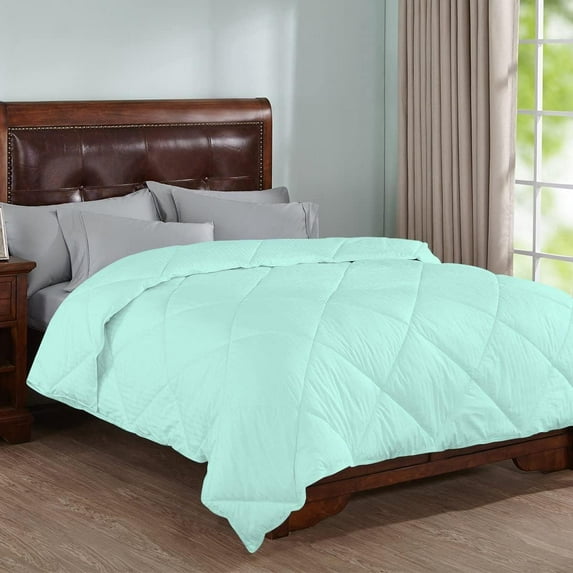 3 Piece Striped Diamond Pattern Comforter Set Super Soft 800 Thread Counts, All Season, 100% Egyptian Cotton, Super King Size Aqua Blue Color