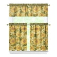 thumbnail image 1 of 3-Piece Sunflower Kitchen Curtain Set - Ruffled Valance and Tier Curtains with Rod Pocket, Fresh Floral Pattern for Farmhouse Kitchen Windows Decor, 54"x18" + 27.5"x36"x2, 1 of 5
