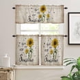 thumbnail image 1 of 3 Piece Sunflower Kitchen Curtain and Valances Set, Farm Sunflower Curtains Set Rod Pocket Tier Short Curtains for Living Room Cafe Window Curtains for Bedroom Vintage Sunshine Bee Letter, 1 of 5