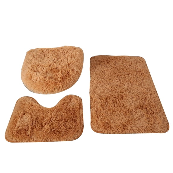 3-Piece Super Soft Non-Slip Bathroom Rug Set, Highly Absorbent Bath Mat and Toilet Lid Cover for Floor Protection, Carpet for Bathroom, Bedroom, and Living Area