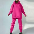 thumbnail image 1 of 3 Piece Sweatsuit for Women,3 Pcs Women Solid Color Outfits, Adults Long Sleeve Drawstring Hoodie +Tank Tops +Jogger Trousers with Pockets, 1 of 6