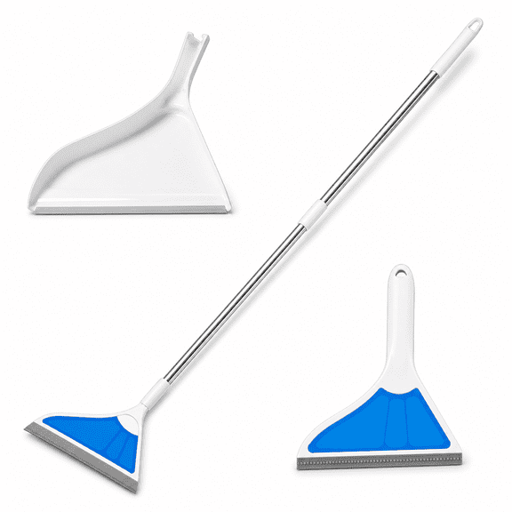 3 Piece Sweeper and Squeegee Kit for Multi-Surface Cleaning