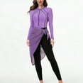 thumbnail image 1 of 3 Piece Swimsuits for Women Rash Guard Long Sleeve Zipper Surfing Top with Leggings and Wrap Skirt Sun Protection Athletic Bathing Suits, 1 of 5