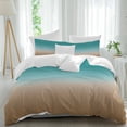 thumbnail image 1 of 3 Piece Teal Brown Ombre Duvet Cover Set Full Size,Microfiber Comforter/Quilt Cover with Corner Ties and 2 Pillowcases,Turquoise Gradient Modern Abstract Art All Season Bedding with Zipper Closure, 1 of 8