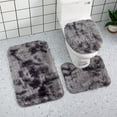 thumbnail image 1 of 3 Piece Thicken Bath Rugs Set, Clearance Bath Rug + Contour Mat + Toilet Seat Cover, Super Long Soft Microfiber Water Absorbent & Non-Slip Bathroom Rugs, 1 of 6