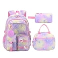thumbnail image 1 of 3 Piece Tie Dye Backpack Set, Pink Purple Gradient Laptop Bag with Lunch Box & Pencil Case, Large Capacity 15.6 Inch Water Resistant School Bookbag for Teens Women College Travel Essentials, 1 of 3